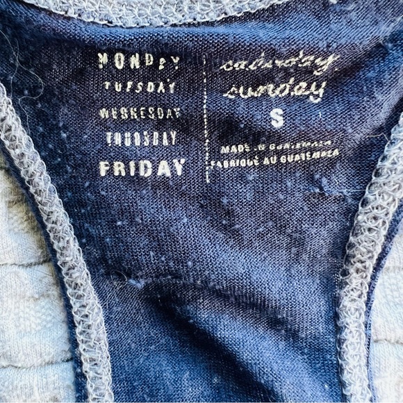 Saturday Sunday by Anthropologie Blue Twist Strap Tank Top Size Small - Picture 4 of 5